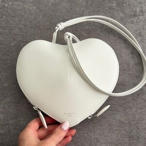 Alaïa Leather Crossbody Bag Heart-Shaped White Bag